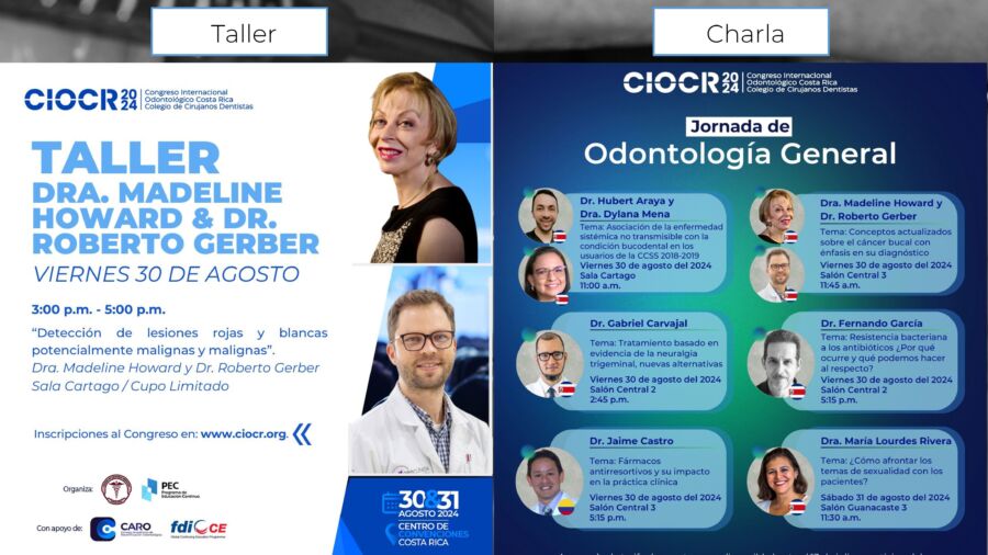 Dr. Roberto Gerber y Dra. Madeline Howard: conferencia y taller sobre cáncer bucal en CIOCR 2024