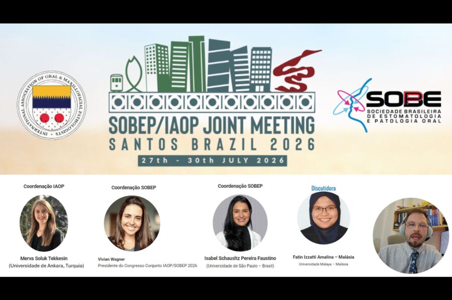Conferencia Clinicopatológica Internacional SOBEP IAOP 2026 Participantes y coordinadoras de la Conferencia Clinicopatológica del Congreso SOBEP–IAOP 2026, incluyendo a Merva Soluk Tekkesin, Vivian Wagner, Isabel Schausltz Pereira Faustino, Fatin Izzatti Amalina y Roberto Gerber Mora.